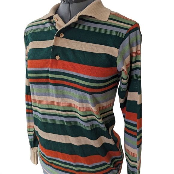 Vintage JCPENNEY‎ striped long sleeve polo shirt - Picture 1 of 5